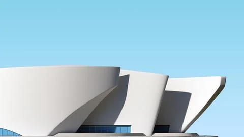Curved wall of a modern building facade Ilustración de archivo