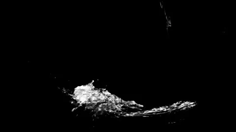 Curved Water Splash Wave On Black Background Stock Footage 339301336