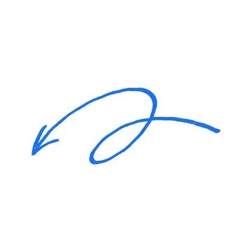 Curved Wavy Arrow Pointer Doodle Hand Drawn Vector Graphic Illustration 库存插图