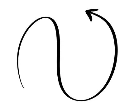 Curved Wavy Arrow. Simple Vector Illustration for Design Projects Stock Illustration