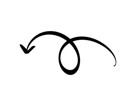 Curved Wavy Arrow. Simple Vector Illustration for Design Projects Illustrazione stock