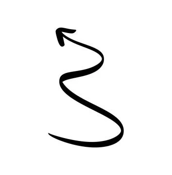 Curved Wavy Arrow. Simple Vector Illustration for Design Projects Stock Illustration