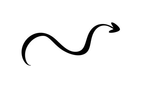 Curved Wavy Arrow. Simple Vector Illustration for Design Projects Stock Illustration