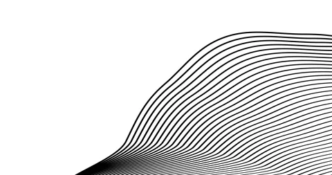 Curved wavy lines tech futuristic motion background Stock Footage 237646507