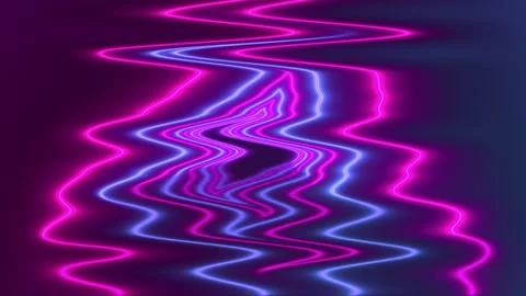 Curved Wavy Neon Lines Loop Stock-Footage 275653506