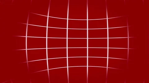 Curved white grid lines slowly pulse and shift against a deep red background. Stock Footage 337532395