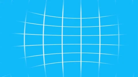 Curved white grid lines slowly pulse and shift against a bright blue background. Stock Footage 337532543