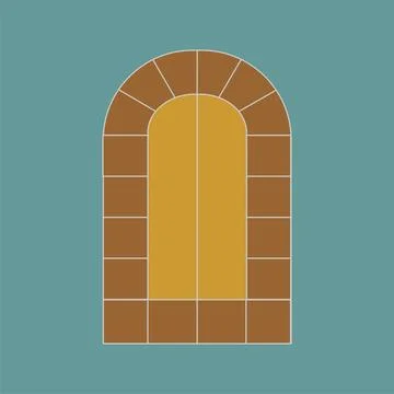 Curved window simple flat vector design Stock Illustration