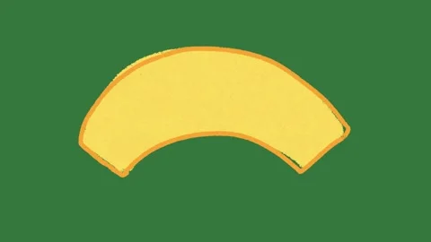 Curved Yellow Arch Shape 2D Animation on Green Screen | Semi Circle Graphic Stock Footage 333522061
