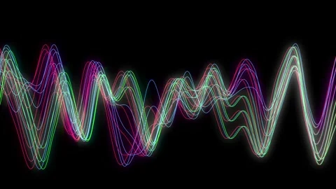 Curves animation lines with green, blue, red colors and making curves . Glo.. Stock Footage 335136221