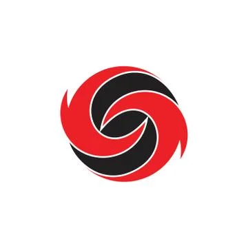 Curves circles waves rotation simple logo vector Stock Illustration