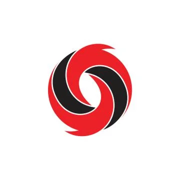 Curves circles waves rotation simple logo vector Illustrazione stock