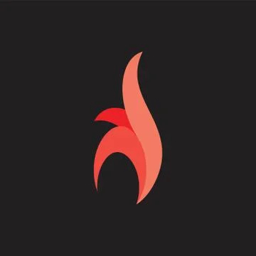 Curves fire red flame design logo vector Stock Illustration