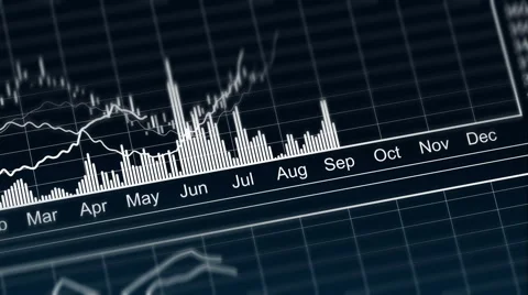 Curves going up and down on chart, presentation of annual financial statement 스톡 동영상 58163357