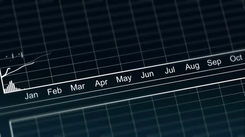 Curves going up and down on chart, presentation of annual financial statement Video stock 58186763