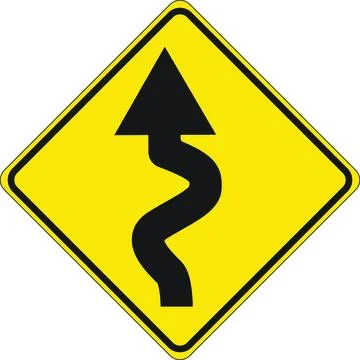 Curves To Left Sign Stock Illustration