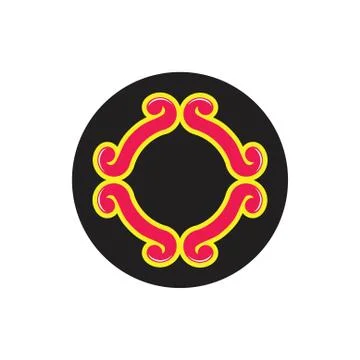 Curves loop spiral circle decoration logo vector Stock Illustration