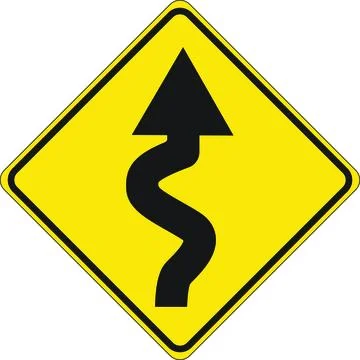 Curves To Right Sign Stock Illustration