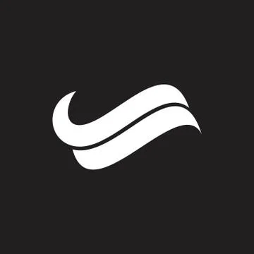 Curves wavy shape simple geometric logo vector Stock Illustration