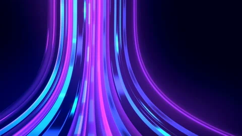 Curving stream of fast-moving neon lines. Stock Footage 164660605