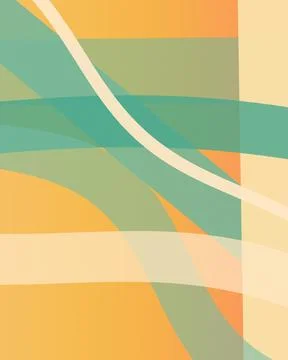Curving translucent forms in turquoise, mint, orange, yellow, and sage crea.. Stock Illustration