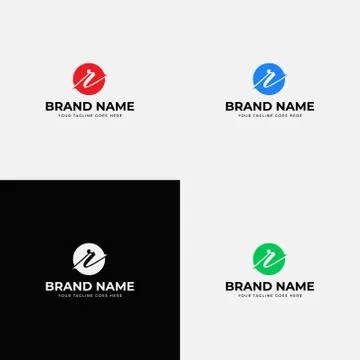 Curvy Circle Negative Space Trendy Creative Modern  Letter r Logo Design Vect Illustrazione stock