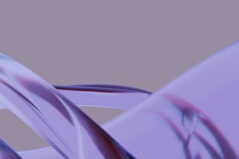 Curvy lilac abstract form with translucent, glasslike texture. Wavy loops a.. Stock Illustration