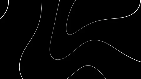 Curvy lines loop motion on black background Video stock 332811491