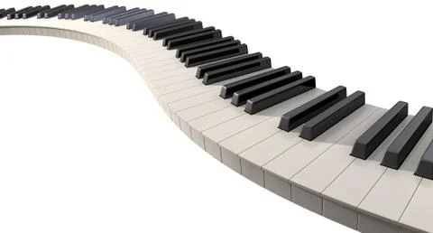 Curvy piano keys Stock Illustration