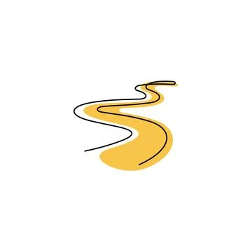 Curvy road continuous line vector icon Stock Illustration