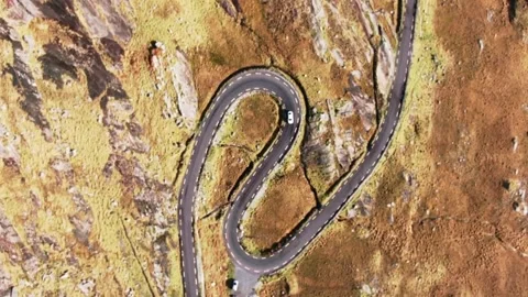 Curvy road/ Drone arial Stock Footage 190921526