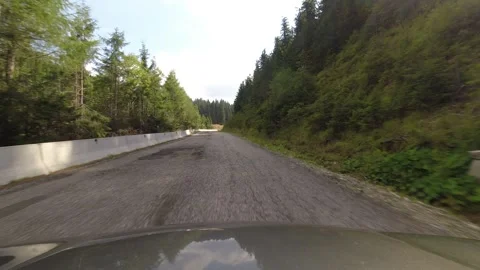 Curvy road up the mountain in central Romania 4K 60fps video Stock-Footage 252247502