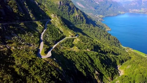 Curvy road in mountain Stock Footage 239551779