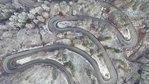 Curvy serpentine road Stock Footage 197001970
