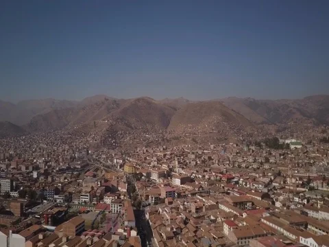 Cusco from the air Stock Footage 83293548
