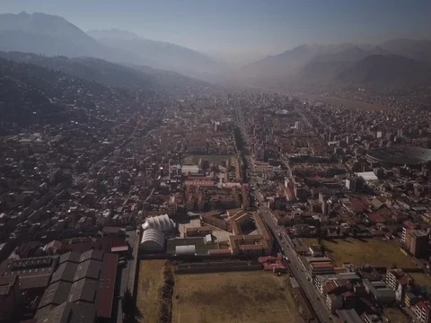 Cusco from the air Stock Footage 83293732