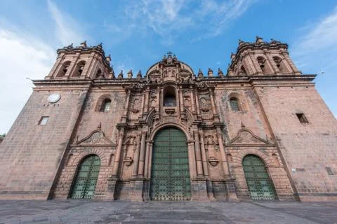 Cusco Cathedral,View of the facade of the cathedral. Foto stock