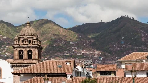 Cusco City Rooftops Time Lapse 4K, Peru Video stock 56426107