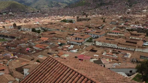 Cusco cityscape showing traditional red tile roofs Stock Footage 337807249