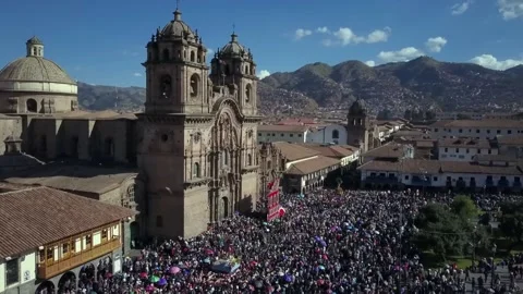 Cusco Corpus Christi Procession Saint Sebastian Stock Footage 135261445