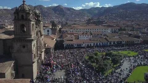 Cusco Corpus Christi Procession San Jeronimo Stock Footage 135261432
