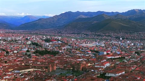 Cusco Cuzco Alejandro Velasco Astete International Airport Peru Perú cityscape Stock Footage 325495329