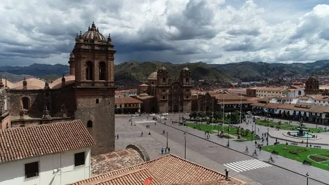 Cusco,  main square 2 Stock Footage 106943205