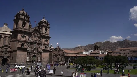 Cusco peru cathedral historical Stock Footage 134419553