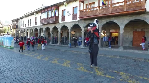 Cusco peru corpus christi parade 1 Stock Footage 68572701