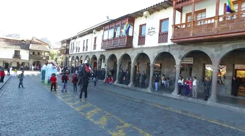 Cusco peru corpus christi parade 2 Stock Footage 68572704