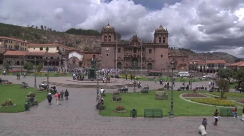 Cusco Plaza Time Lapse Stockbeeldmateriaal 986778