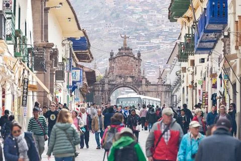 Cusco, Provincia de Cusco, Peru - October 16, 2018: Cusco, Peru - Vibrant Street Stock Photos