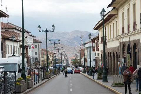 Cusco, Provincia de Cusco, Peru - October 16, 2018: Cusco Street Scene - Daily Stock Photos