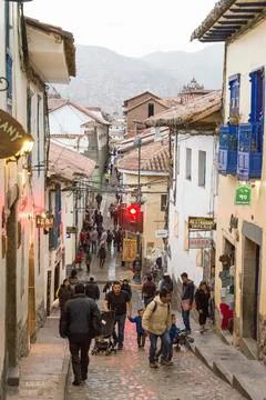 Cusco, Provincia de Cusco, Peru - October 16, 2018: Cusco Street Scene, Peru - Stock Photos